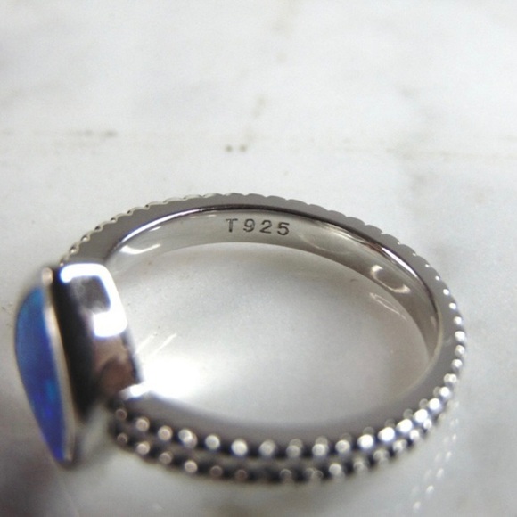 Womens Sterling Silver Modernist Opal Ring - Picture 5 of 5